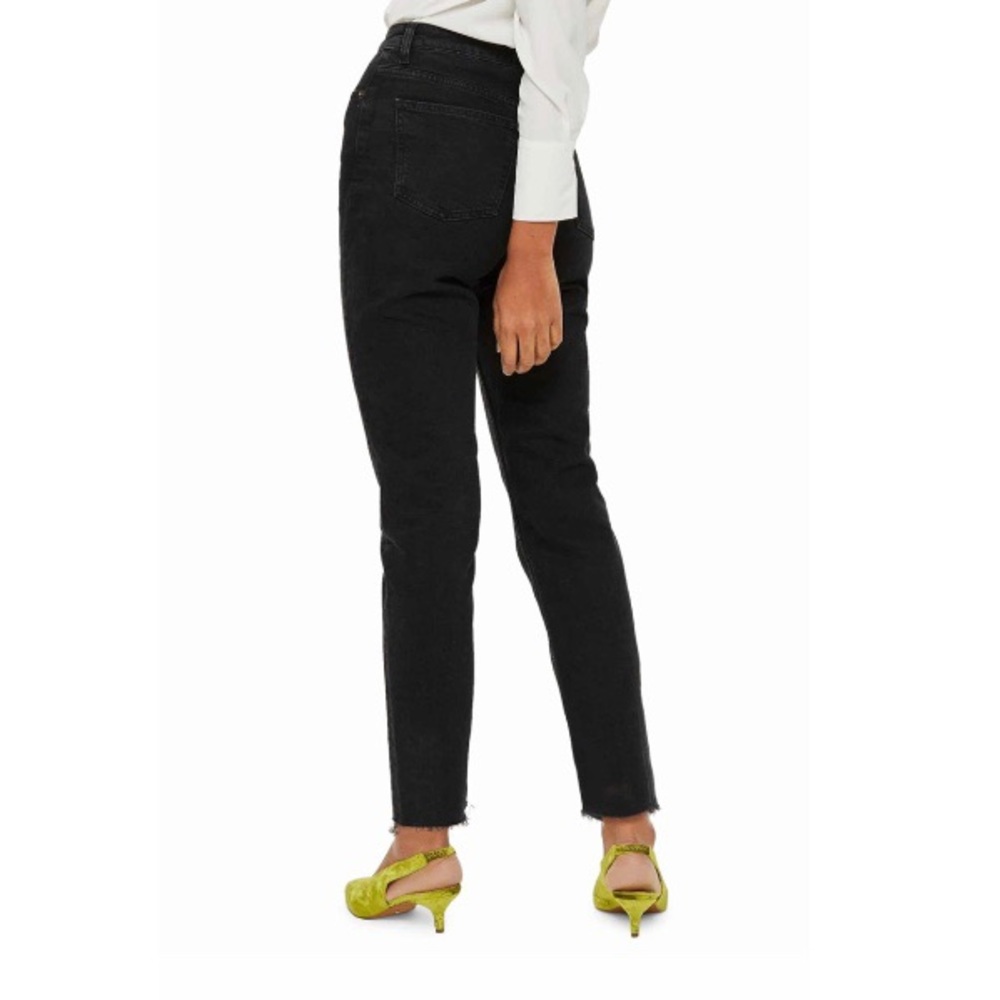 Topshop high waisted straight leg raw hem jeans 28 - Picture 3 of 9